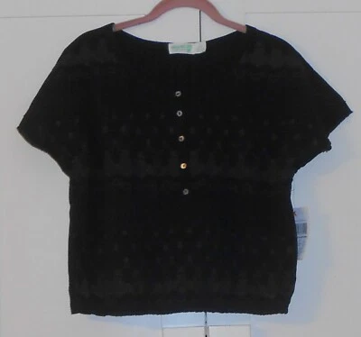 WOMEN'S DOL BY SELENA GOMEZ BLACK PRINT 1/4 BUTTON TOP - SIZE XLARGE JUNIORS - Image 1 of 2
