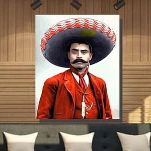Emiliano Zapata Revolucionario Mexicano hasta 40 x 50 Lienzo Envoltura o Impresiones Solo - Imagen 1 de 3
