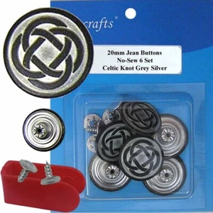 20 mm No-Sew Replacement Jean Tack Buttons (20W36) 6 CT. w/Tool - Picture 1 of 3