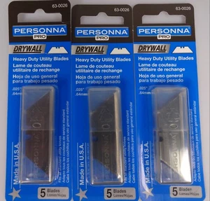 Hergestellt in den USA 15 Trockenbau Schwerlast Allzweckmesser Klinge Nachfüllpackung Personna Marke - Bild 1 von 2