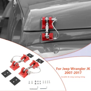 Kit de hebilla de bloqueo de bloqueo de capó rojo para Jeep Wrangler JK Unlimited 2007-2017 - Imagen 1 de 12