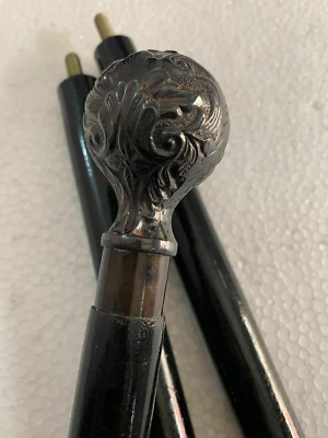 Handmade Walking Cane Black Wooden Walking Stick Antique Finish Knob Handle Gift - Imagem 1 de 4