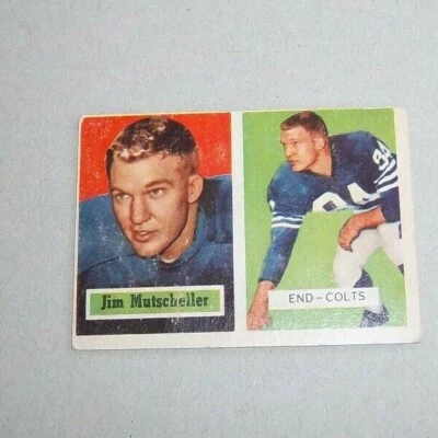 Tarjeta de fútbol americano Jim Mutscheller Topps 1957 NFL Baltimore Colts Foto 1 de 2