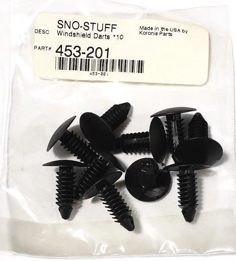 SNO STUFF Montaje Parabrisas Empuje Dardos Tornillos Polaris 7670041, 453-201 Paquete de 10 Foto 1 de 1