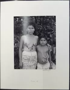 Amazon River Peru Jungle Yaqua Tribe Silver Gelatin Photo #6 Bora Mother & Son - Picture 1 of 2