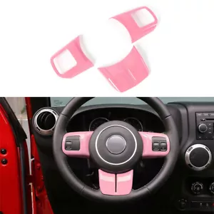 Pink Steering Wheel Decor Cover Trim For Jeep Wrangler JK 11-17/Grand Cherokee - Foto 1 di 7