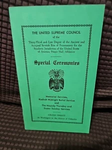 United Supreme Council Memorial Services Special Ceremonies booklet Freemason - Picture 1 of 1