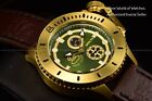 Invicta Men's Russian Diver Green Dial Quartz 48mm Brown Leather Watch 22009