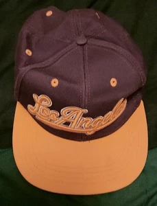 LOS ANGELES LAKERS BASKETBALL CLUB PURPLE + YELLOW BASEBALL CAP LA NO FEAR SNAP - Picture 1 of 5