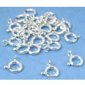 24 Sterling Silver Spring Ring Clasps Necklace Parts - Picture 1 of 1