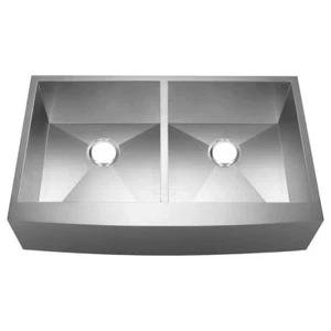 Double Kitchen Sink Stainless Steel Farmhouse 33" x 21" - Picture 1 of 3