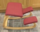 Varier Ergonomic Red Kneeling Rocking Chair Posture Wood Frame   Collect S18
