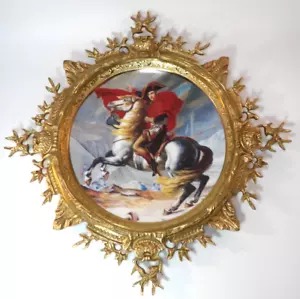 Gilt Brass 48cm Mounted Plate Napoleon Crossing The Alps Camille Faure Excellent - Picture 1 of 13