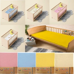 Sábana bajera cama cuna 140x70 cm niño cama junior 100 % algodón 140x70 cm paquete de 2 - Imagen 1 de 41
