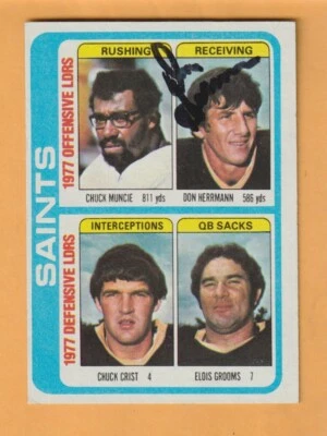 Don Herrmann New Orleans Saints AUTO Signed 1978 Topps TL Chatham New Jersey - Image 1 of 2