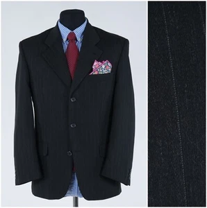 Mens Dark Grey Sport Coat 40S US Size BURTON Striped Blazer Jacket - Picture 1 of 13