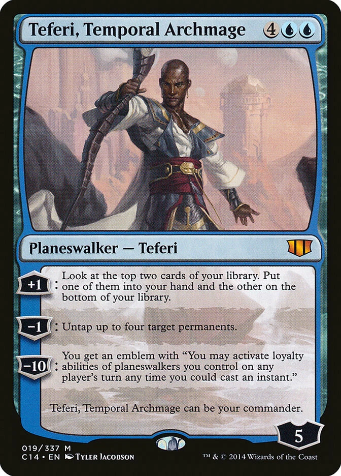 x1 Teferi, Temporal Archmage NM MTG Magic Commander 2014 FREE SHIPPING - Image 1 of 1