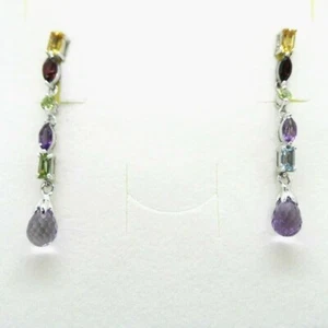 Amethyst Topas Peridot Granat Citrin Ohrringe 925 Silber 585 Weißgold vergoldet - Bild 1 von 4