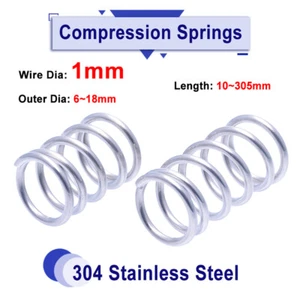 10 Stck. 304 Edelstahl Kompressionsfedern kleine Druckfeder Draht Durchmesser 1 mm - Bild 1 von 7
