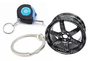 GT//Rotors TE37 Replica Portachiavi Ruota Miniatura per Appassionati Auto - Foto 1 di 6