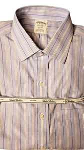 NWT Brooks Brothers Regent Mens Lt Blue Stripe Supima Dress Shirt 15 1/2 - 34 - Picture 1 of 7