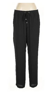NWT $98 Michael Kors Wide-Leg Pull-On Drawstring Pants Black Women's L - Picture 1 of 9