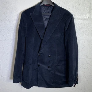 Tommy Hilfiger Men's Relaxed Corduroy Double-Breasted Suit Jacket blue 44S $360 - Picture 1 of 8
