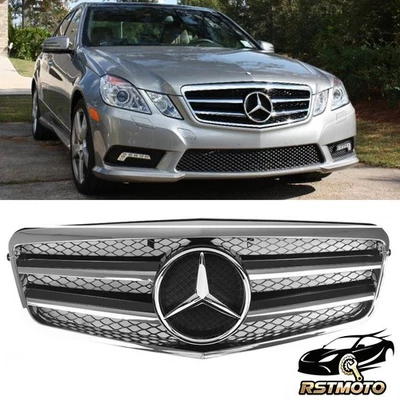 Front Grille Grill + Emblem For Mercedes Benz W212 E-Class E350 Sedan 2010-2013 Foto 1 de 4