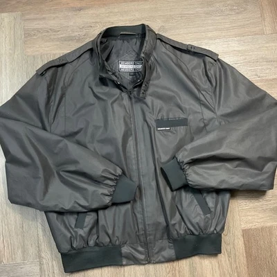 Members Only Bomber Jacket Mens Large 46 Dark Gray Full Zip Classic Style Retro - Image 1 of 4