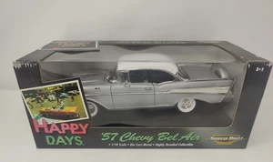 American Muscle ERTL Happy Days 1/18 Scale 1957 Chevy Bel Air Silver/White - Picture 1 of 13