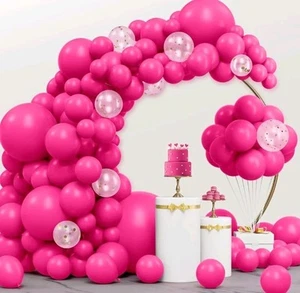 150PCS Hot Pink Balloons Garland Arch Kit, Different Sizes 18 12 10 5 Inch Latex - Picture 1 of 4