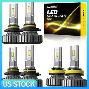6x White LED Headlight+Fog Light For 2003-2006 Chevy Silverado 1500 2500 3500 HD - Picture 1 of 23