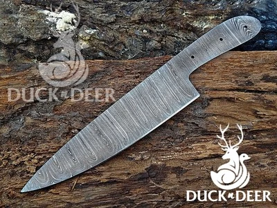 13" Long Handmade Damascus Steel Blank Blade Chef Knife Kitchen Blank Blade - Image 1 of 4