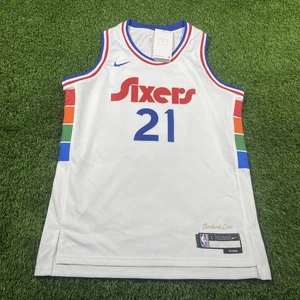 Joel Embiid Philadelphia 76ers Nike Jersey Youth Large NWT City Edition White - Picture 1 of 16