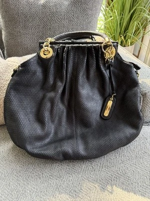 Bolso Hobo de Cuero Cynthia Rowley Forro Azul Doble Asas FALTA CORREA Foto 1 de 4