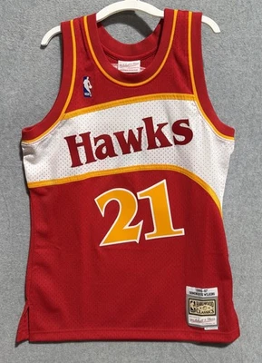 Camiseta deportiva de los Atlanta Hawks Dominique Wilkins Mitchell & Ness 1986-87 Swingman nueva con etiquetas L Foto 1 de 4