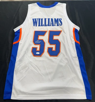 Jersey Jason Williams Blanco Chocolate Firmado Gators Blanco Plateado Automático JSA Foto 1 de 4