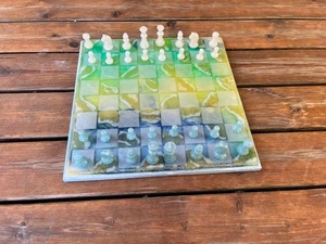 Customize Chessboard w\ Colourful Chessboard - Resin Chess Set - Handmade Chess - Picture 1 of 10