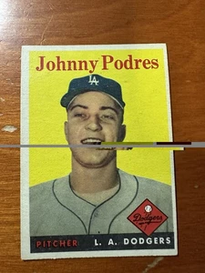 1958 Topps Johnny Podres #120 Los Angeles Dodgers Ex - Bild 1 von 2