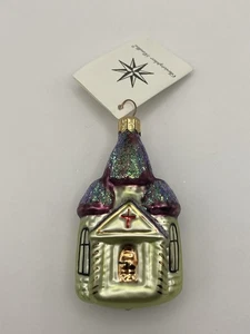 Christopher Radko cristal adorno de Navidad pequeña capilla iglesia 1997 - Imagen 1 de 12