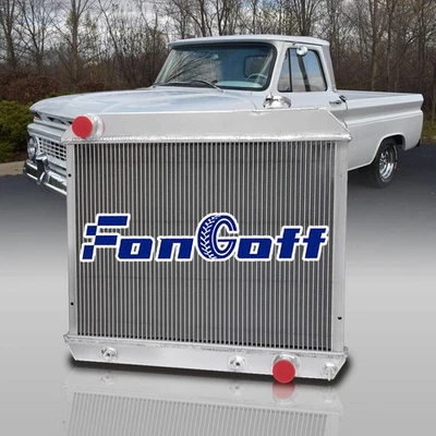FOR 1963-1966 1965 Chevy C10 C20 ,C30 K10 K20 Pickup 3 Row Aluminum Radiator Foto 1 de 4