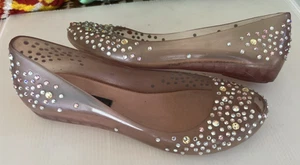 Melissa Couture + J Maskrey Rosa Swarovski Elementos Zapato Plano Sintético Talla 7 38 - Imagen 1 de 7