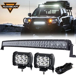 AUXBEAM For Dodge RAM 1500 2500 3500 42" Curved LED Light Bar & 4" Pods Lights - Picture 1 of 12