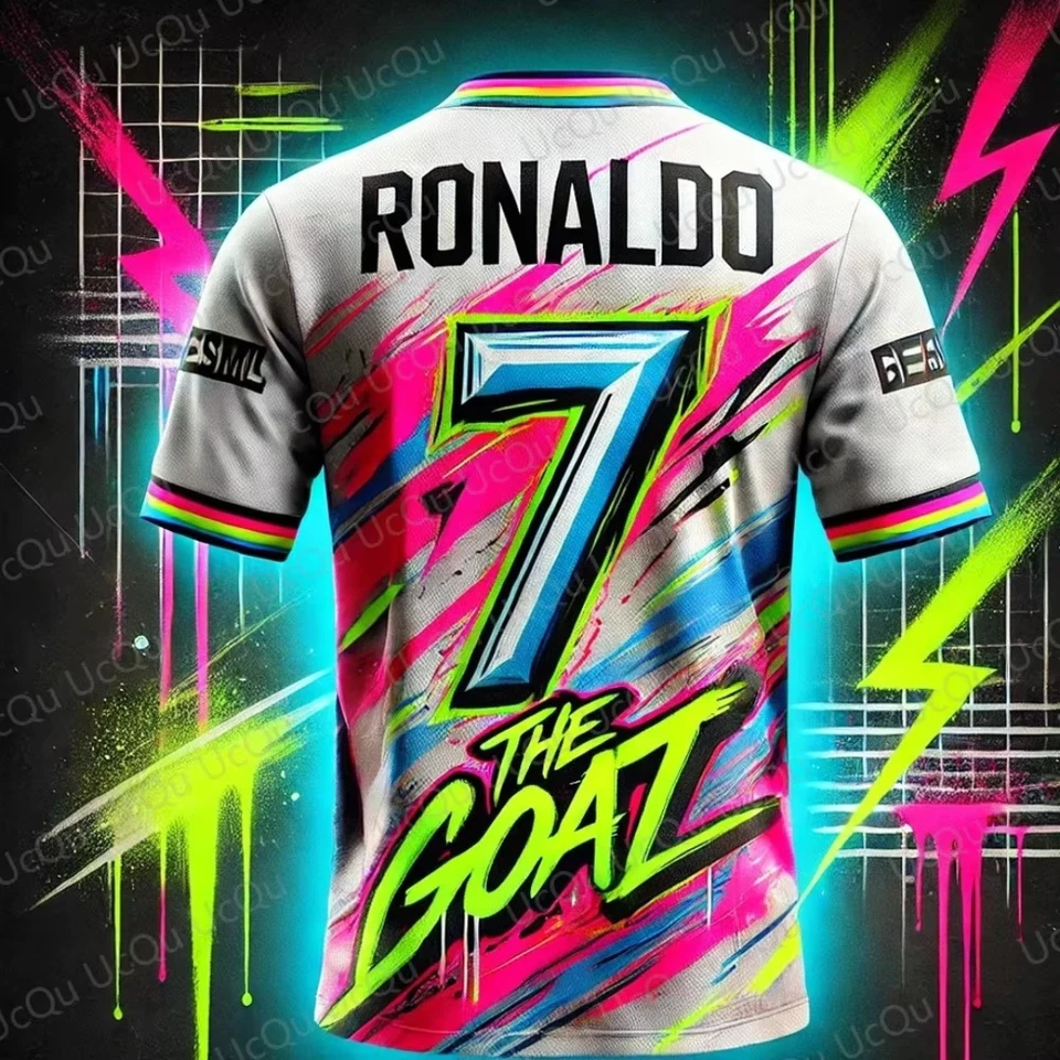 2025 Ronaldo CR7 Goat 3D Printed T-shirt Football Fans Trending Gift NEW - Image 1 of 3