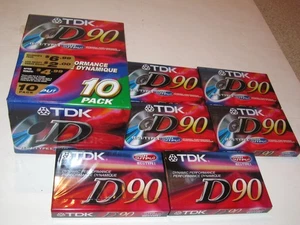 16 TDK AUDIO CASSETTE TAPES SEALED 90 MIN NIP LEER HIGH OUTPUT 10PK & 6 SINGLES - Bild 1 von 7