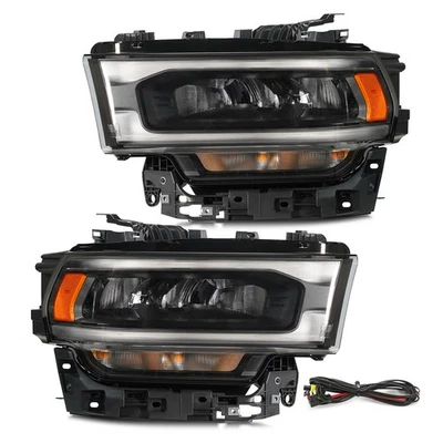 Upgrade FULL LED Headlights For 2019-2024 RAM 2500 3500 Black Left+Right Pair - Image 1 of 4