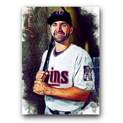 Brian Dozier 艺术卡限量版 22/50 爱德华·维拉签名(明尼苏达双城队) — 第 1/2 张图片