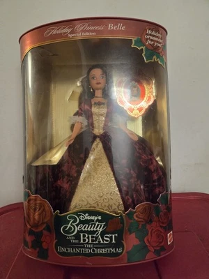 Mattel Disney's Beauty and the Beast 1997 "Holiday Princess Belle" Foto 1 de 3
