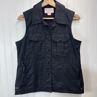Chaleco utilitario negro Filson para mujer talla M algodón caza botón a presión Foto 1 de 4