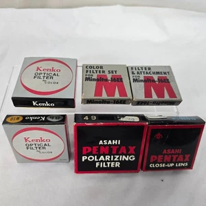Optical Filter Bundle 2 Kenko / 2 Minolta-16EE / 2 Asahi Pentax All 6 New in Box - Picture 1 of 13